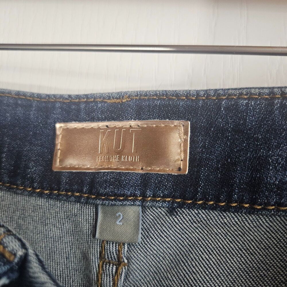 Kut From the Cloth Wide Leg Meg Women's Sz 2 Dark Wash Ab Fab - Picture 4 of 11